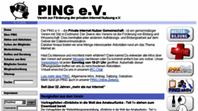 What Ping.de website looked like in 2016 (7 years ago)