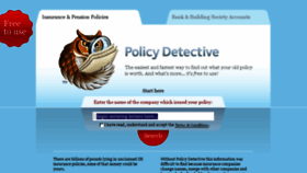 What Policydetective.co.uk website looked like in 2016 (7 years ago)