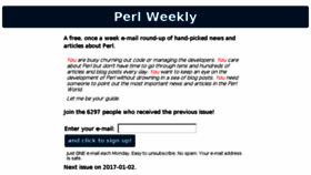 What Perlweekly.com website looked like in 2016 (8 years ago)