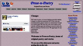What Prose-n-poetry.com website looked like in 2017 (7 years ago)