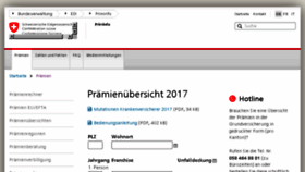 What Priminfo.ch website looked like in 2017 (7 years ago)