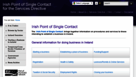What Pointofsinglecontact.ie website looked like in 2017 (7 years ago)
