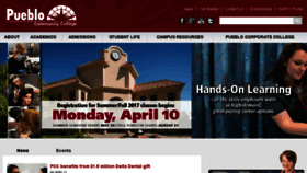 What Pueblocc.edu website looked like in 2017 (8 years ago)