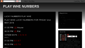 What Playwhenumbers.blogspot.com website looked like in 2017 (7 years ago)
