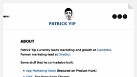 What Patrickyip.co website looked like in 2017 (7 years ago)