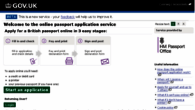 What Passportapplication.service.gov.uk website looked like in 2017 (7 years ago)