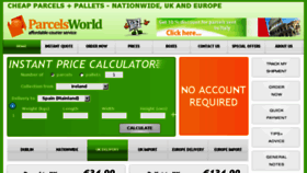 What Parcelsworld.ie website looked like in 2017 (7 years ago)