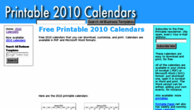 What Printable2010calendar.net website looked like in 2017 (6 years ago)