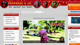 What Pappnase.de website looked like in 2017 (6 years ago)