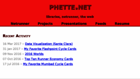 What Phette.net website looked like in 2017 (7 years ago)