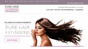What Purehairextensions.com.au website looked like in 2017 (6 years ago)