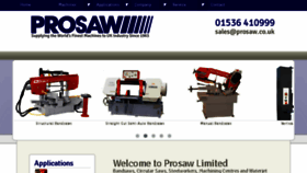 What Prosaw.co.uk website looked like in 2017 (6 years ago)