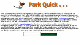 What Parkquick.com website looked like in 2017 (6 years ago)