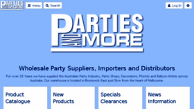 What Partiesandmore.com.au website looked like in 2017 (6 years ago)