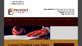 What Prudentlaw.ca website looked like in 2017 (6 years ago)