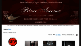 What Princeincense.com website looked like in 2017 (6 years ago)