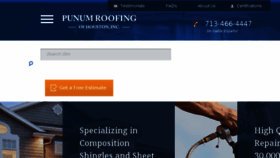 What Punumroofinghouston.com website looked like in 2017 (7 years ago)