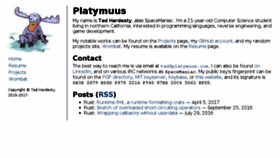 What Platymuus.com website looked like in 2017 (6 years ago)