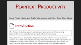What Plaintext-productivity.net website looked like in 2017 (6 years ago)
