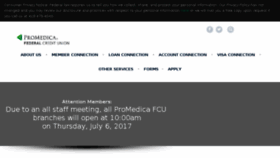 What Promedicafcu.com website looked like in 2017 (6 years ago)