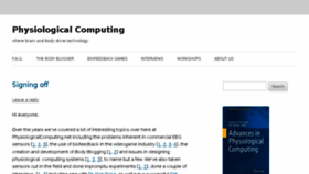 What Physiologicalcomputing.net website looked like in 2017 (6 years ago)