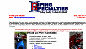 What Pipingspecialties.com website looked like in 2017 (6 years ago)