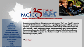 What Pacicc.com website looked like in 2017 (6 years ago)
