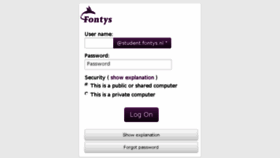 What Portal.fontys.nl website looked like in 2017 (6 years ago)