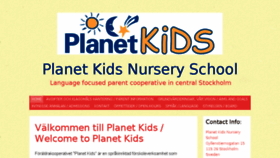 What Planetkids.se website looked like in 2017 (6 years ago)