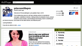 What Princesswithapen.hubpages.com website looked like in 2017 (6 years ago)