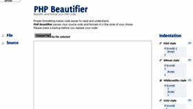 What Phpbeautifier.com website looked like in 2017 (6 years ago)