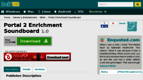 What Portal-2-enrichment-soundboard.soft112.com website looked like in 2017 (6 years ago)