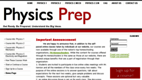 What Physics-prep.com website looked like in 2017 (6 years ago)