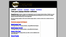 What Popuptest.com website looked like in 2017 (6 years ago)