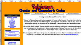 What Pokemon.cheatcode.org website looked like in 2017 (6 years ago)