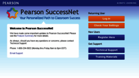 What Pearsonsuccessnet.com website looked like in 2017 (6 years ago)