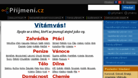 What Prijmeni.cz website looked like in 2017 (6 years ago)