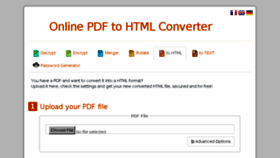 What Pdf2html.org website looked like in 2017 (6 years ago)