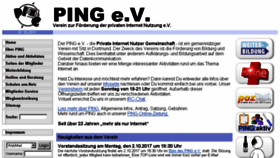 What Ping.de website looked like in 2017 (6 years ago)
