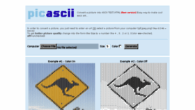 What Picascii.com website looked like in 2017 (6 years ago)