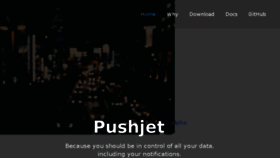 What Pushjet.io website looked like in 2017 (6 years ago)