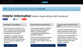 What Payecalculator.co.za website looked like in 2017 (7 years ago)