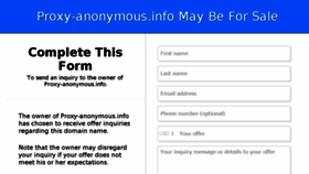 What Proxy-anonymous.info website looked like in 2017 (6 years ago)