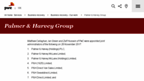 What Palmerharvey.co.uk website looked like in 2018 (6 years ago)