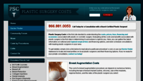 What Plasticsurgerycosts.com website looked like in 2018 (6 years ago)