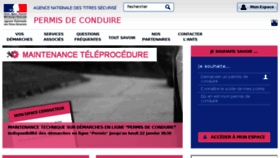 What Permisdeconduire.ants.gouv.fr website looked like in 2018 (6 years ago)