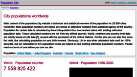 What Population.city website looked like in 2018 (6 years ago)