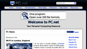 What Pc.net website looked like in 2018 (6 years ago)