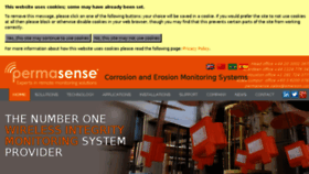 What Permasense.com website looked like in 2018 (6 years ago)