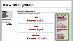 What Predigen.de website looked like in 2018 (6 years ago)